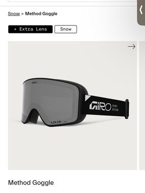 Giro Black Snow Goggles with Gray Lens